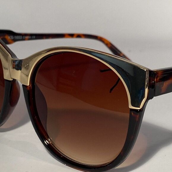 Eyebrow Sunglasses Oversized Silver Eyebrow Black Frame New - Picture 8 of 9